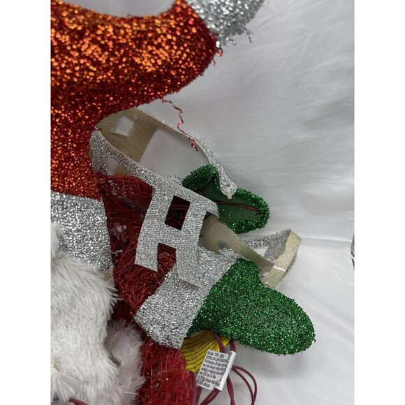 Home Accents Holiday HO HO HO Santa Figurine lighted in box RARE Working - Picture 13 of 16